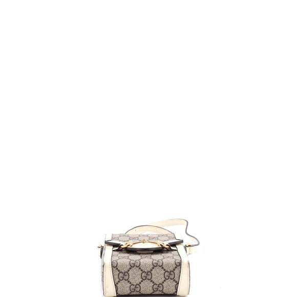 Gucci Horsebit Crossbody Bag Gg Coated #197814G90B - Picture 4 of 8